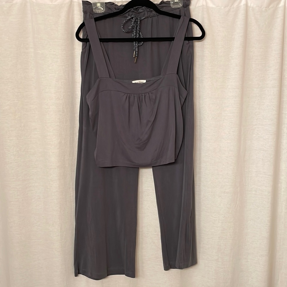 Heart loom pant set medium blue/gray